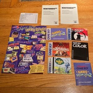 Nintendo Game Boy poster / instruction booklets / Nintendo 64 instructions guide